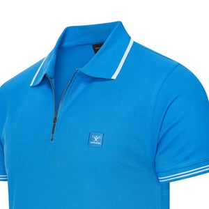 Cappuccino Italia Polo Zip Polo Torino Blau