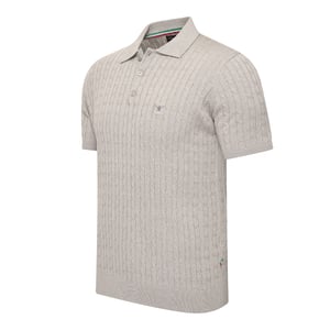 Cappuccino Italia Caorle Cable Knit Polo  Grau