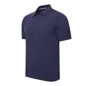 Cappuccino Italia Caorle Cable Knit Polo Blau