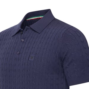 Cappuccino Italia Caorle Cable Knit Polo Blau