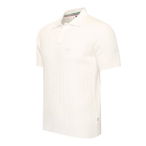 Cappuccino Italia Caorle Cable Knit Polo  Weiss