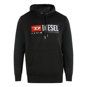 Diesel Denim Division Schnitt-Logo Schwarzer Hoodie
