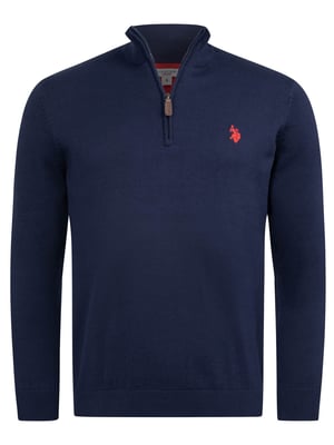 U.S. POLO ASSN. Herren Half-Zip Strickpullover USKnooxx aus Baumwollmix
