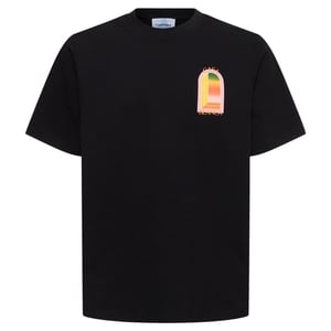 Casablanca Gradient Arch Design Schwarzes T-shirt