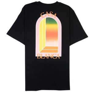 Casablanca Gradient Arch Design Schwarzes T-shirt