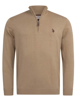 U.S. POLO ASSN. Herren Half-Zip Strickpullover USKnooxx aus Baumwollmix