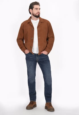 Dreimaster Jacke Männer Cognac