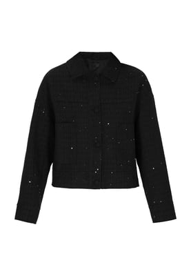 Dreimaster Jacke Frauen schwarzer Glitzer