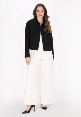 Dreimaster Jacke Frauen schwarzer Glitzer