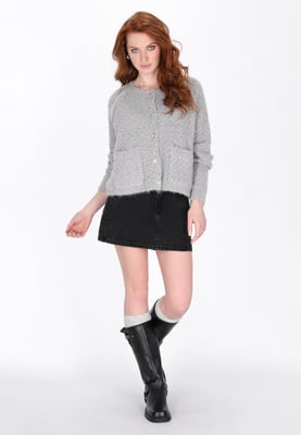 Dreimaster Strickjacke Frauen Graumelange