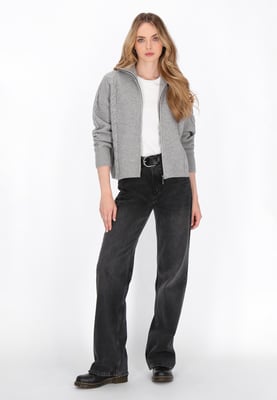 Dreimaster Strickjacke Frauen Graumelange