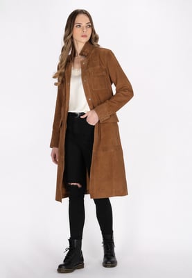 Dreimaster Mantel Frauen Cognac