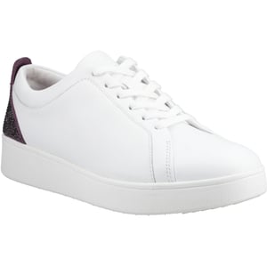 FitFlop - Damen Sneaker "Rally", Kristall, Leder (Weiß/Mauve/Weinrot)