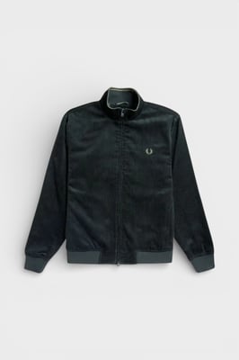 Fred Perry Brentham Cord-Jacke Nachtgrün