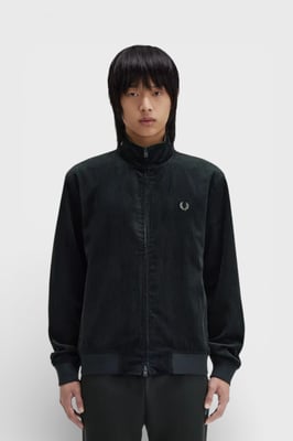 Fred Perry Brentham Cord-Jacke Nachtgrün