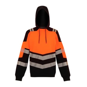 Regatta Professional - "X-Pro Class 2" Kapuzenpullover für Herren/Damen Unisex, Signalkleidung (Schwarz/Orange)
