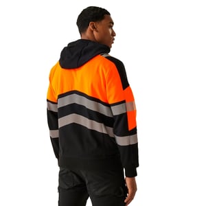 Regatta Professional - "X-Pro Class 2" Kapuzenpullover für Herren/Damen Unisex, Signalkleidung (Schwarz/Orange)