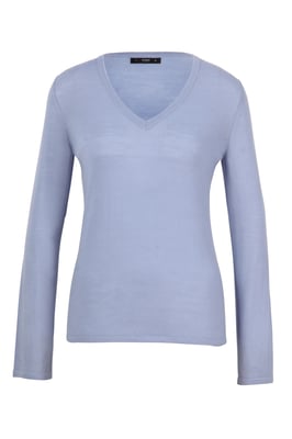 Unifarbener Pullover, V-Ausschnitt