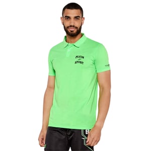 Plein Sport Scratch Logo Grünes Poloshirt
