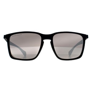 Hugo Boss Rectangle Mens Black Grey Mirror BOSS 1114/S