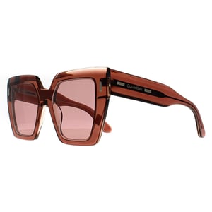 Calvin Klein Square Womens Transparent Dunkelbraun Burgund CK23502S