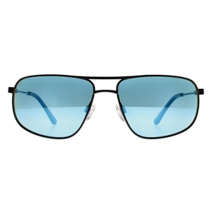Serengeti Rectangle Mens Shiny Black Saturn Polarized 555nm Blue Dante 2.0