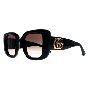 Gucci Square Womens Glänzend Schwarz Grau Farbverlauf GG1975S