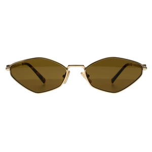 Miu Miu Oval Womens Gold Dunkelbraun MU 56ZS