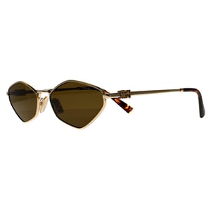 Miu Miu Oval Womens Gold Dunkelbraun MU 56ZS