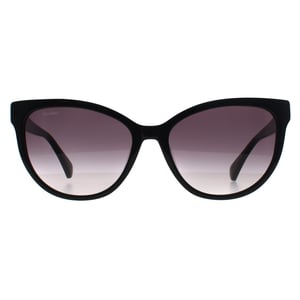 Max Mara Rund Damen Glänzend Schwarz Rauch Grau Gradient MM0058 Logo 13