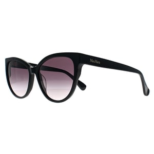Max Mara Rund Damen Glänzend Schwarz Rauch Grau Gradient MM0058 Logo 13