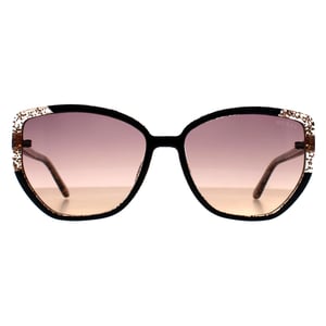 Guess Cat Eye Womens glänzend schwarz Glitter Gold violett Spiegel Gradient GU7882