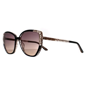 Guess Cat Eye Womens glänzend schwarz Glitter Gold violett Spiegel Gradient GU7882