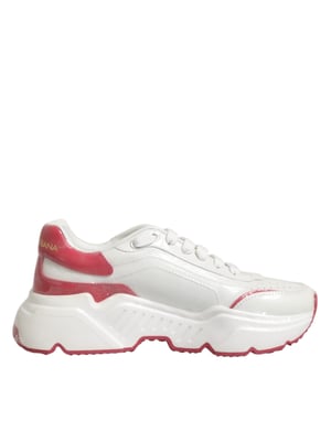 Dolce & Gabbana Weiße Rosa Daymaster Niedrigschuhe Sneakers