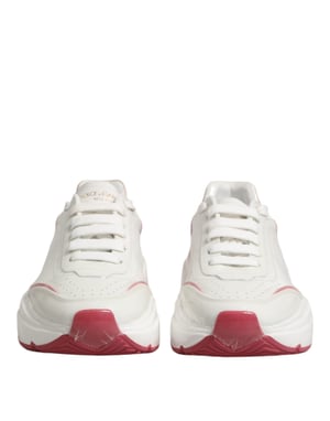 Dolce & Gabbana Weiße Rosa Daymaster Niedrigschuhe Sneakers