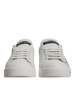 Dolce & Gabbana Weiße Blaue Logo Portofino Sneakers Schuhe
