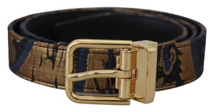 Dolce & Gabbana Multicolor-Jacquard-Leder-Gürtel mit Logo-Schnalle