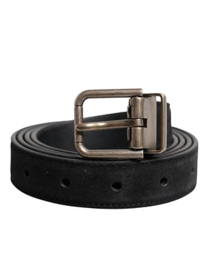 Dolce & Gabbana Schwarzer Kalbsleder Gürtel mit klassischer Metall-Schnalle