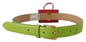 Dolce & Gabbana Grüne Leder Devotion Herz Mikro Tasche Kopfhörer Gürtel