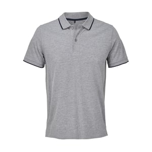 SOLS - "Palermo" Poloshirt für Herren/Damen Unisex (Grau meliert/Dunkelblau)