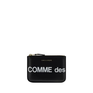 Comme Des Garçons Schwarze Kalbleder Bos Taurus Geldbörse