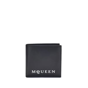 Alexander McQueen Schwarze Kalbleder Bos Taurus Geldbörse