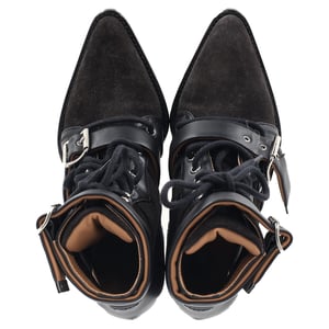 Chloé Rylee Cutout-Ankle-Boots aus schwarzem Wildleder und Leder