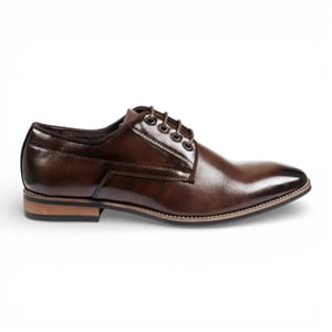 Braune, klassische, schlichte Derby-Brogue-Schnürschuhe für Herren