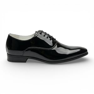 Schwarze Herren-Oxford-Brogues aus Lackleder