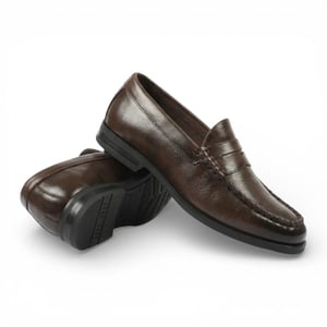 Herren-Penny-Loafer aus braunem PU-Leder, formelle Schuhe, Freizeitschuhe