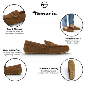 Tamaris Herren-Mokassins aus braunem Wildleder, Freizeitschuhe
