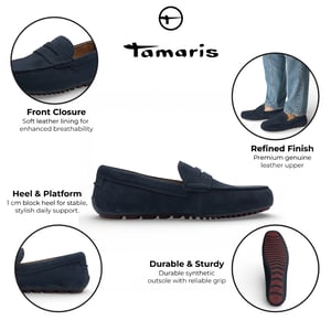 Tamaris Herren-Mokassins aus braunem Wildleder, Freizeitschuhe