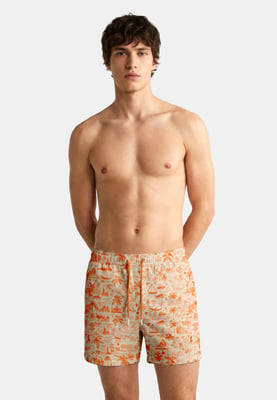 "Palm Tree Orange" Badeshorts