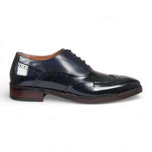 Justin Reess Herren-Brogue-Schuhe aus schwarzem Lackleder - Harry